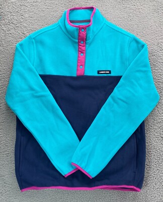 $50 New Lands' End Women's Heritage Fleece Snap Neck Pullover