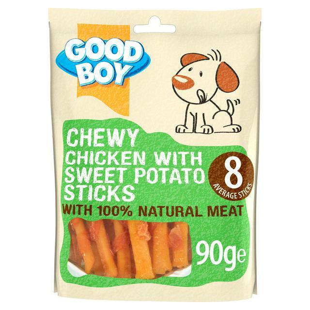 Good Boy Chewy Chicken Sweet Potato Sticks 90g Box Dog Food Treats  Gluten-Free