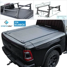 Fit 2009-26 Ram 1500 5.7ft w/Rambox MR Retractable Tonneau Cover + Ladder Rack1
