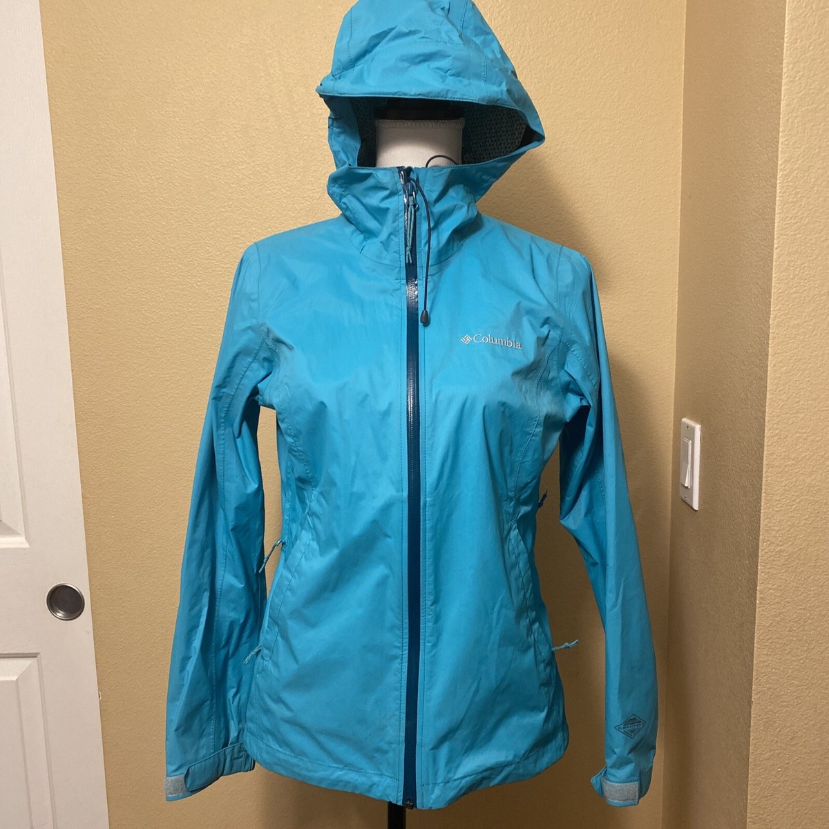 Columbia OMNI-TECh Size XS Blue Waterproof Breathable Hood Zip