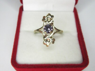 Vintage USSR sterling silver ring 875 star, alexandrite, 1,84 gr, ring size 7,75