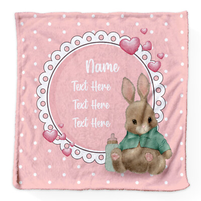 Baby Bunny Pink Personalised Extra Soft Luxury baby Blanket