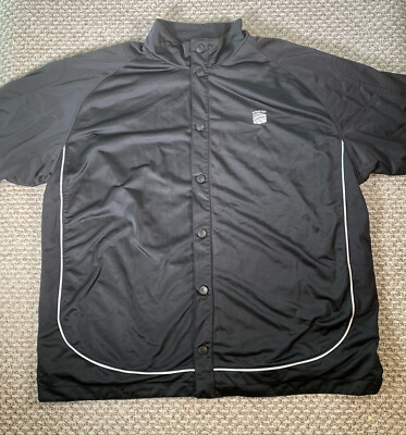 Starter mens XL basketball warm up jacket black mesh lining 