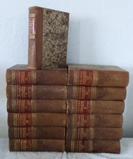 Lot of 13 Vintage 1920s Bonniers Konversations Lexikon Band HC Novels Stockholm 