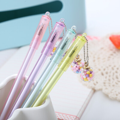 4Pcs Cute Colored Beads Hangings Gel Pens Office School Student Stationery Gifts