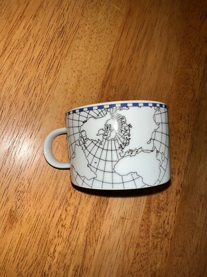 Sasaki World View Erica Friedman Flat Cup 10 Oz World Map Geography Cups Collect