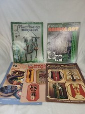 5 Vintage 70s Macrame Pattern Craft Animal Rings Sculpture Wall Art Boho Decor
