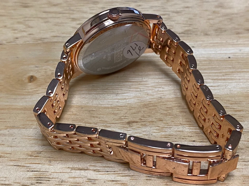 Reloj de Cuarzo Analógico Express Dama Tono Oro Rosa Estrás Sin Usar ~ Batería Nueva Foto 4 de 4