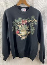 Vtg 80s Morning Sun Lg Sweatshirt Womens Large Cardinal Squirrel Grandmacore USA