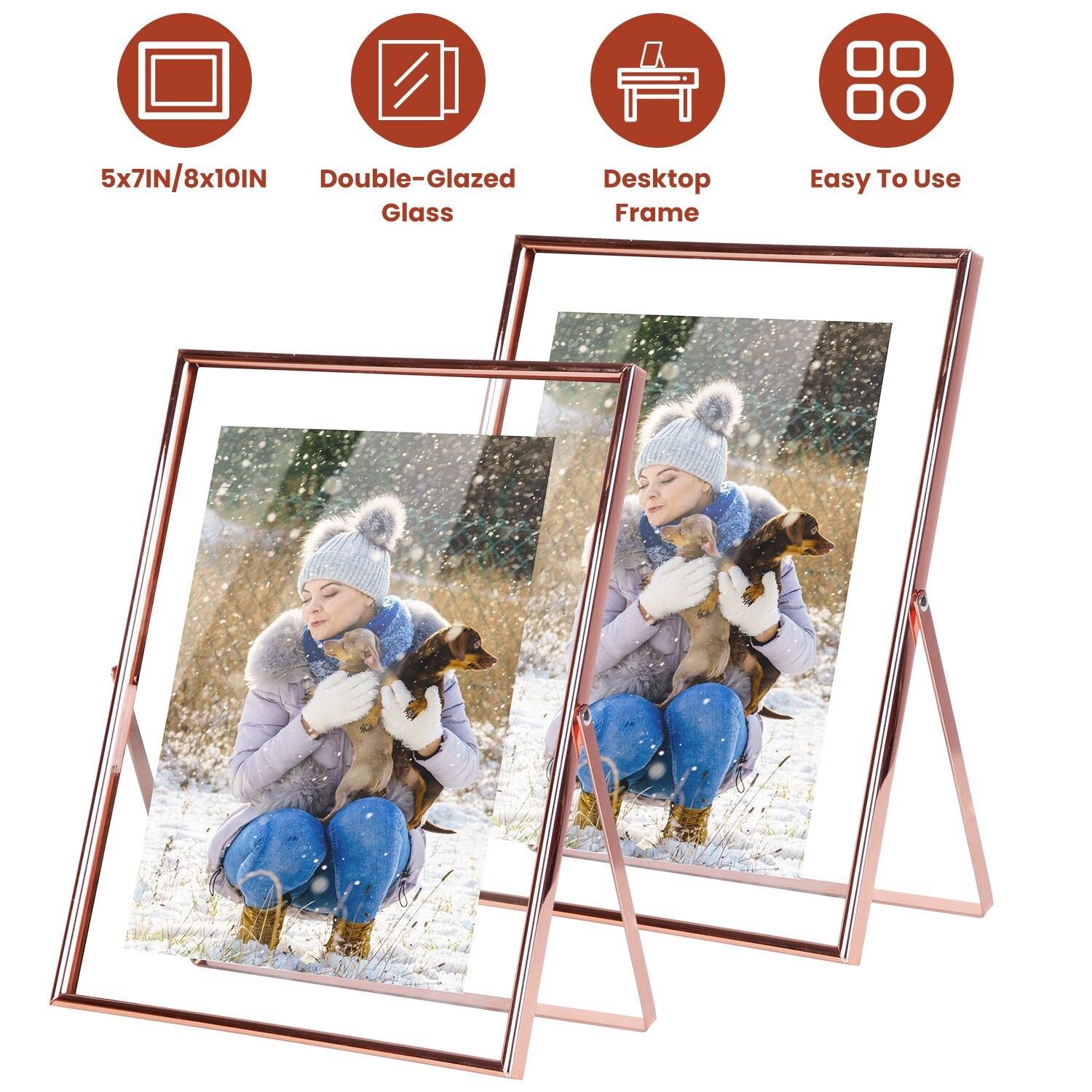 2PACK Picture Frame Photo Frames Glass Tabletop Desktop Home Display Decoration