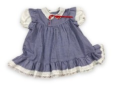 Vtg Montgomery Ward Baby Dress Blue Gingham Plaid Pan Collar 18 Months Infant