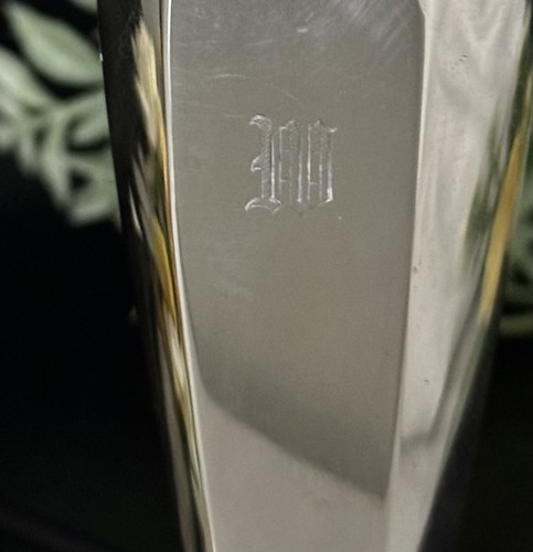 Antique Tiffany And Co Sterling Silver Candlesticks / Moore #17659 Monogram Pair - Picture 3 of 13