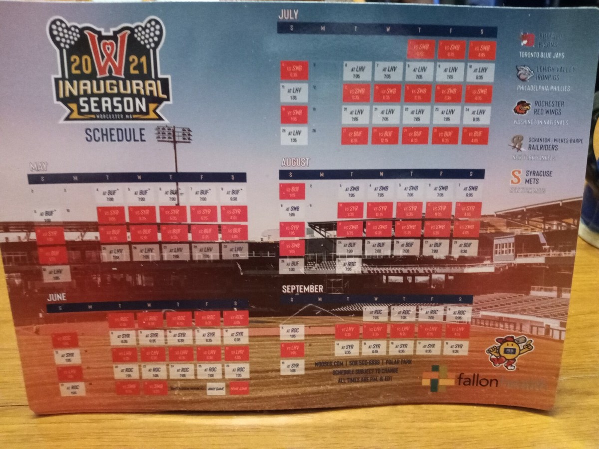 worcester-red-sox-2021-magnet-schedule-polar-park-woo-sox-boston-ebay