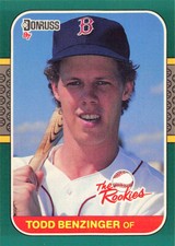 Todd Benzinger 1987 Donruss the Rookies Baseball card #30 Boston Red Sox