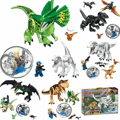 Jurassic Indominus T-Rex Dinosaurio Minifigura Juguete Girosfera