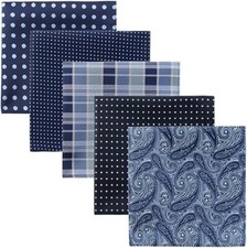 5 Piece Assorted Woven Microfiber Premium Pocket Square Gift Box Set - Set 006