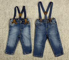 Osh Kosh Suspender Pants Baby 6-9 Mo 9 Mo Denim Jeans Suspenders Cottagecore 2
