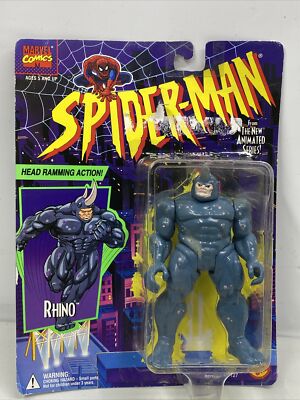 Vintage Marvel Comics Spider-Man Animated Series RHINO Figure Toy