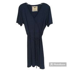Cupio Blue Faux Wrap V-Neck Dress Women’s Medium