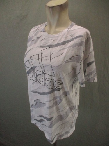 ADIDAS Size XL (18-20) Girls Gray 100% Cotton Short Sleeve Athletic T-Shirt 911 - Picture 3 of 10