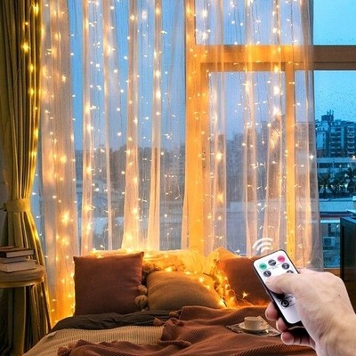 3Mx3M LED Vorhang Fee Schnur Lichter Innen/Außen Controller Fenster Hochzeit Dekor