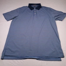 Peter Millar Summer Comfort Mens Polo L Blue Golf Golfer Nature Player Dallas CC