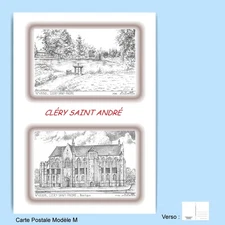 CP M 45309-310 POSTCARD 2 DRAWINGS 45 CLERY SAINT ANDRE
