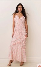 NWT LoveShackFancy | Ellietta Plaid Ruffled V-neck Maxi Dress | Size 4