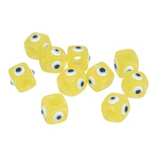 12mm Evil Eye Beads, 10 Pcs Turkish Evil Eye Charm Hole, Yellow
