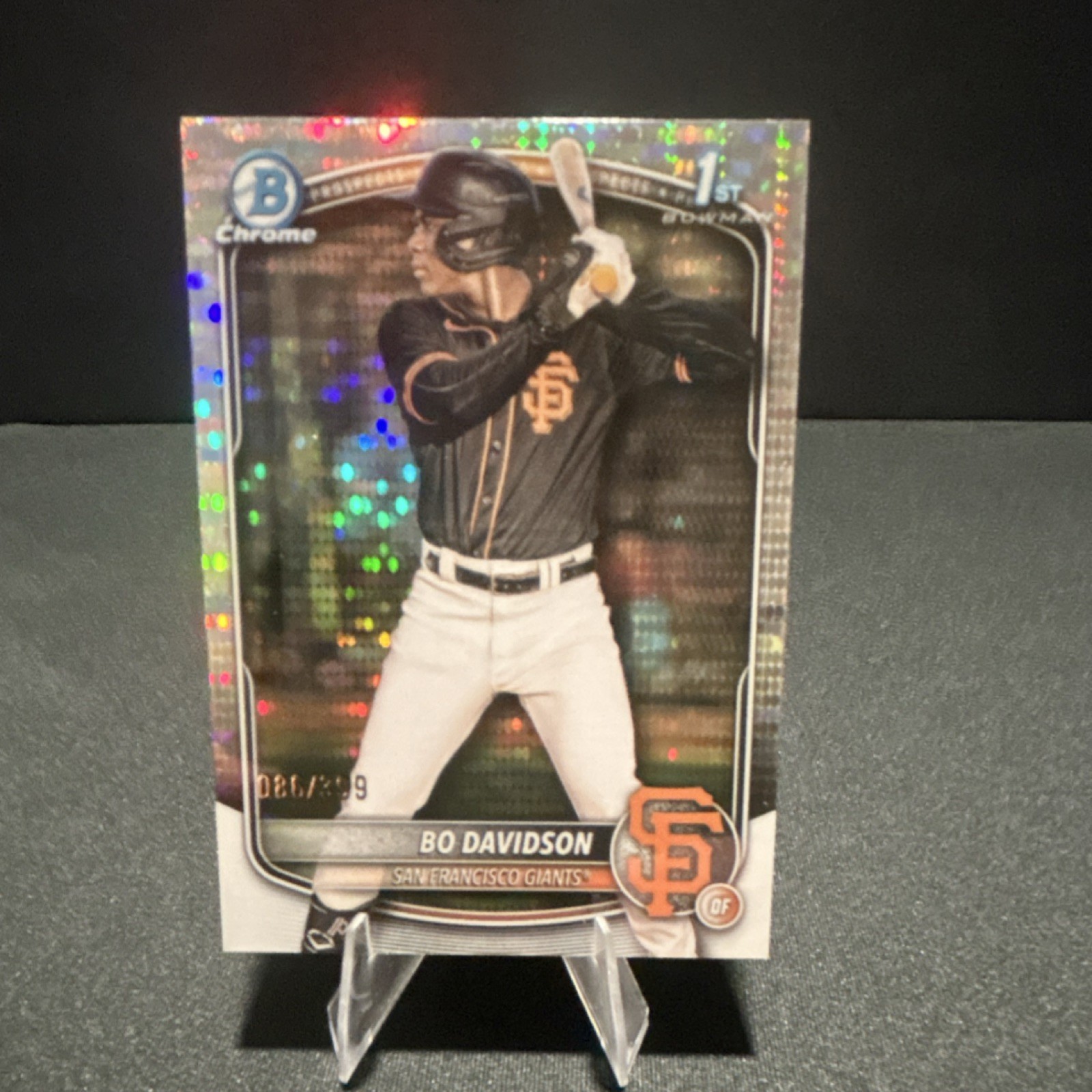 Bowman 2025 Chrome Prospects Bo Davidson #BCP-206 Pulsar Refractor /399 Giants