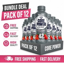 Core Power High Protein Shake, Strawberry, 42g Bottle, 14oz, 12 Pack