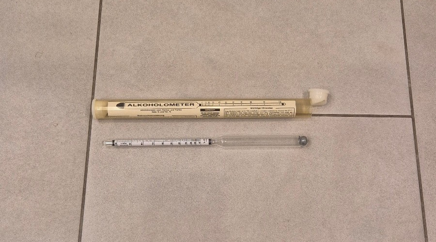 Alkoholmeter nach Tralles Spindel Messgerät 28cm Alkoholometer