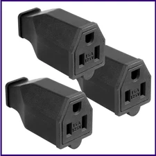 2-Pole 3 Wire Grounding Plug Female Extension Cord Straight Blade  Replacement