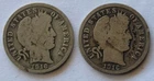 Lot Of Two 1916 Silver Barber Dimes
