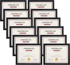 Giftgarden Black 8.5x11 Picture Frame Set of 12, Multi 8.5 x 11 Frames Bulk