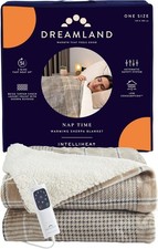 Dreamland 16998 Heated Blanket Electric 6 Heat Settings Intelliheat+ Beige