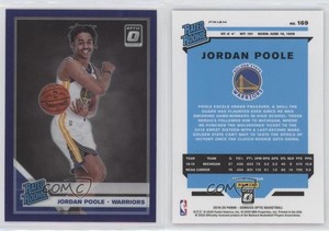 2019-20 Panini Donruss Optic Rated Purple Prizm Jordan Poole #169 Rookie RC