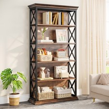 70.9'' Industrial Bookshelf Bookcase 6-Tier Floor Standing Display Storage Shelf