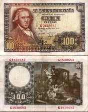 Spain 100 Pesetas 1948 Pick# 137a XF