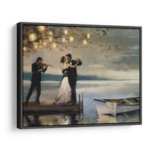Dancing Lady Oil Painting Canvas Wall Art Decor Framed Painting for Bedroom Home