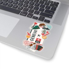 Geneva Sticker Switzerland Stickers Swiss Flag Travel Sticker Laptop Decal Vacat
