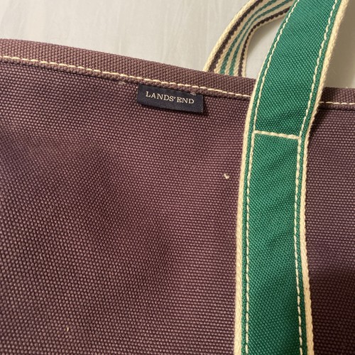 Vintage 90s Deluxe Lands End Boat Tote Canvas Bag Blue Green Made In USA - Picture 5 of 12