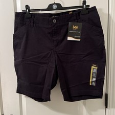 LEE Plus Regular Fit Legendary Style Bermuda Shorts Women's 18W M Mid Rise Black