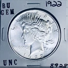 1922 P BU GEM PEACE SILVER DOLLAR UNC MS+++ U.S. MINT RARE COIN 8928