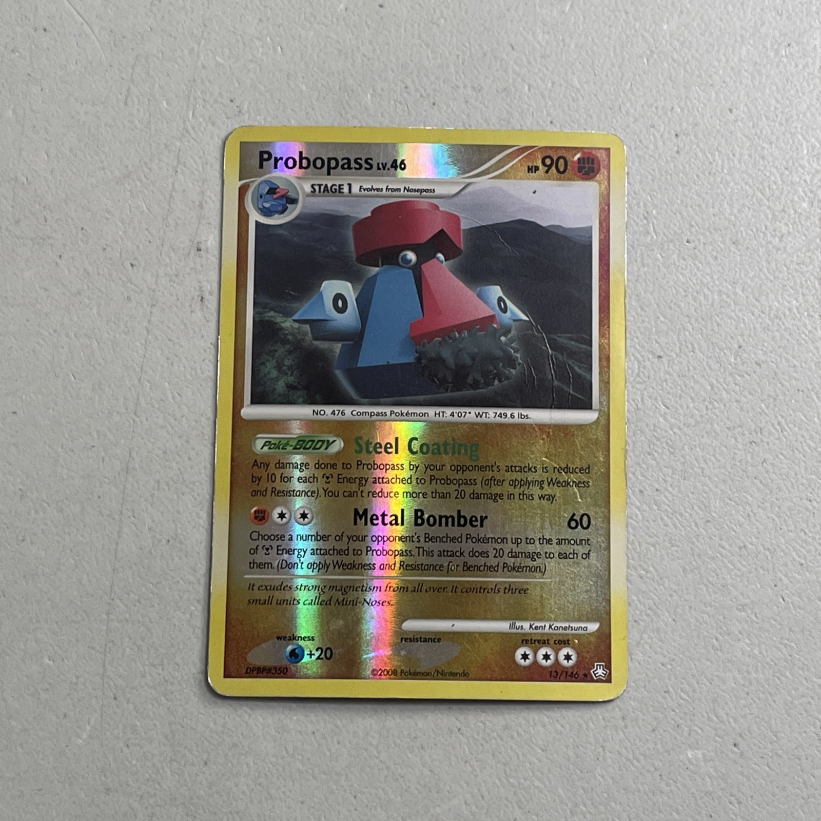 Pokemon TCG 2008 Legends Awakened Card -- Probopass 13/146 Reverse Holo CREASED