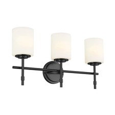 Kichler Ali 23in 3-Light Vanity Light Black Satin Etched