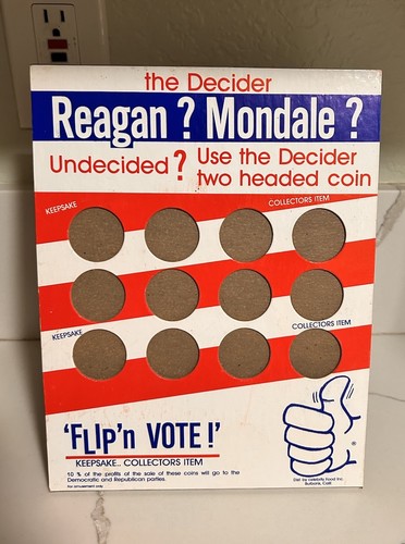 Vintage 1984 Reagan Mondale Political Memorabilia Decider Flip’n Vote Display