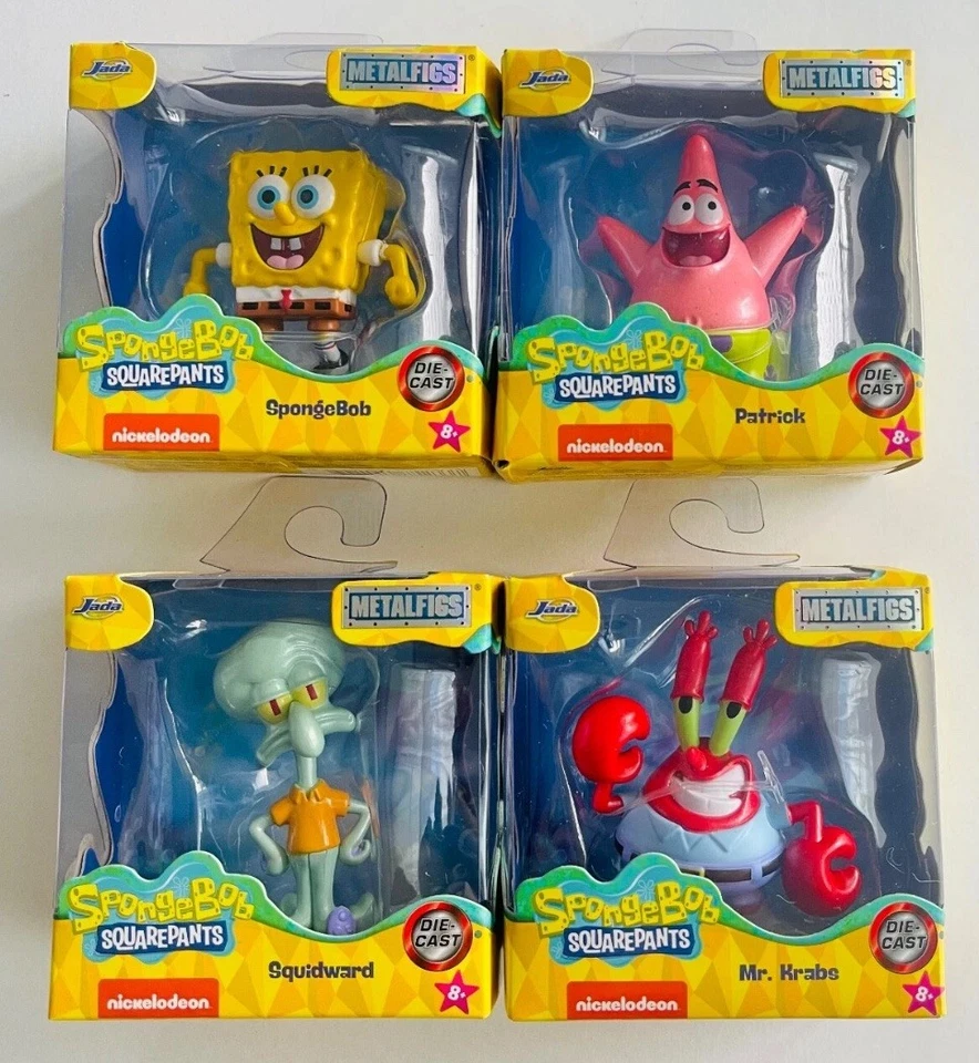 Bob Esponja Pantalones Cuadrados Figuras de Metal Juego Completo de 4 Figuras Fundidas a Presión Juguetes Jada NUEVO Foto 4 de 4