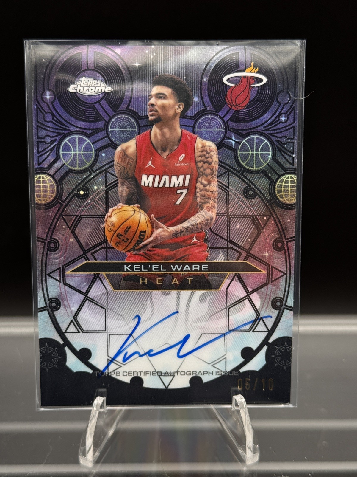 2025-26 Topps Chrome Chromographs Black Auto 5/10 Kel'el Ware #CH-KW Miami heat
