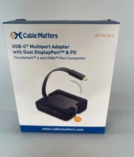 Cable Matters USB-C Multiport Adapter with Dual DisplayPort & PD - 201055-BLK